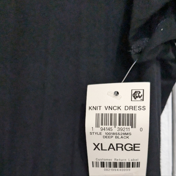 Style & Co Women's V-Neck Ruched-Sleeve Dress in Black - XL - Picture 7 of 7